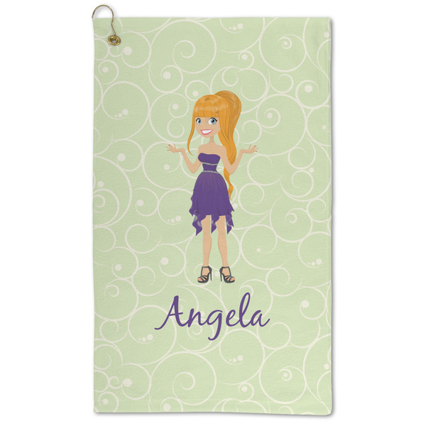 Custom Custom Character (Woman) Microfiber Golf Towel - Large (Personalized)
