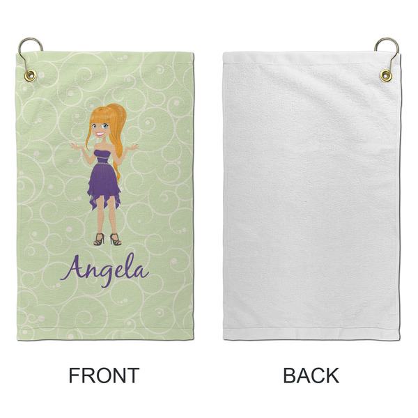 Custom Character (Woman) Microfiber Golf Towels - Small - APPROVAL