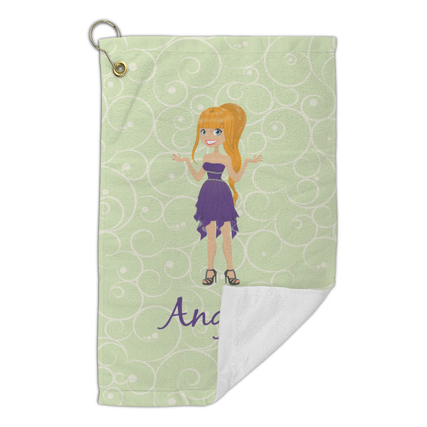 Custom Character (Woman) Microfiber Golf Towels Small - FRONT FOLDED