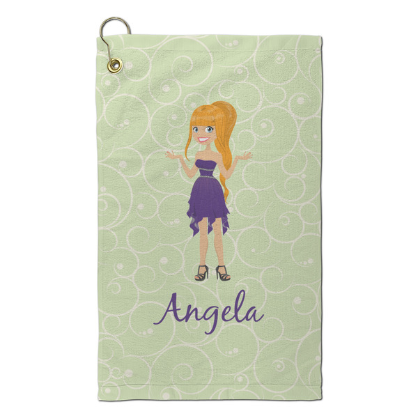 Custom Custom Character (Woman) Microfiber Golf Towel - Small (Personalized)