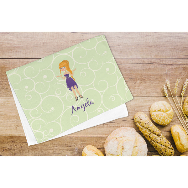 Custom Character (Woman) Microfiber Kitchen Towel - LIFESTYLE