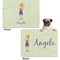 Custom Character (Woman) Microfleece Dog Blanket - Regular - Front & Back