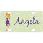 Custom Character (Woman) Mini / Bicycle License Plate (4 Holes) (Personalized)