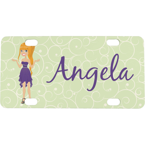 Custom Custom Character (Woman) Mini/Bicycle License Plate (Personalized)