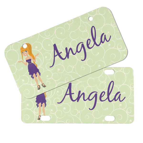 Custom Character (Woman) Mini License Plates - MAIN (4 and 2 Holes)