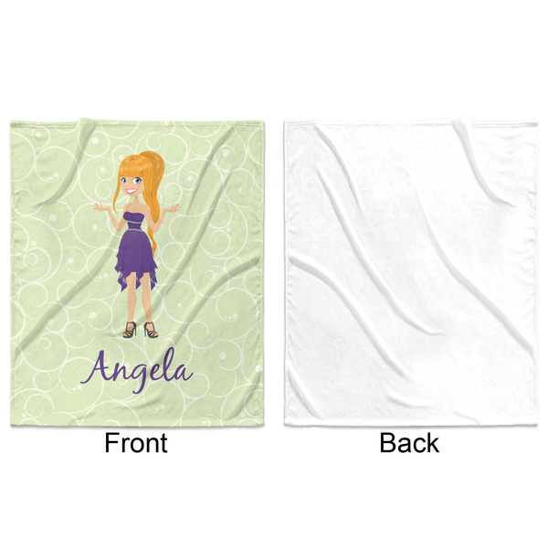 Custom Character (Woman) Minky Blanket - 50"x60" - Single Sided - Front & Back