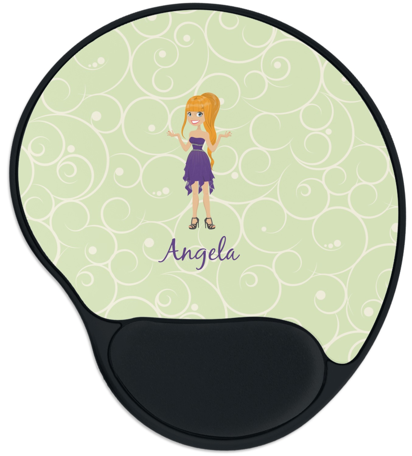 Custom Custom Character (Woman) Mouse Pad with Wrist Support