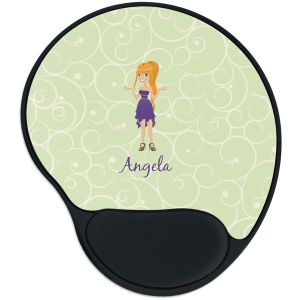 Custom Custom Character (Woman) Mouse Pad with Wrist Support