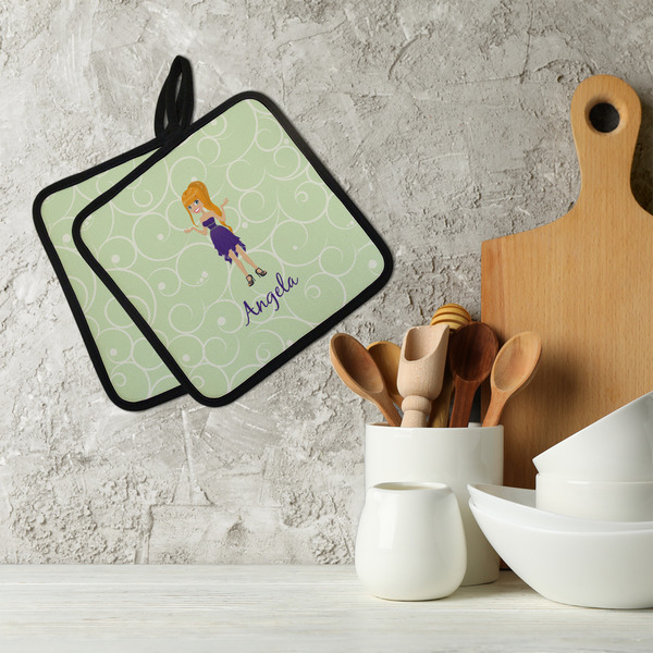 Custom Character (Woman) Neoprene Pot Holder - Set of 2  LIFESTYLE