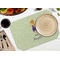 Custom Character (Woman) Octagon Placemat - Single front (LIFESTYLE) Flatlay
