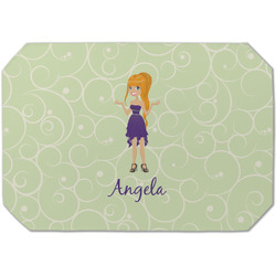 Custom Character (Woman) Dining Table Mat - Octagon (Single-Sided) w/ Name or Text