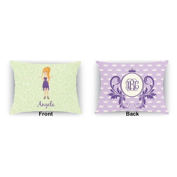 Custom Character (Woman)  Outdoor Rectangular Throw Pillow (Front and Back)