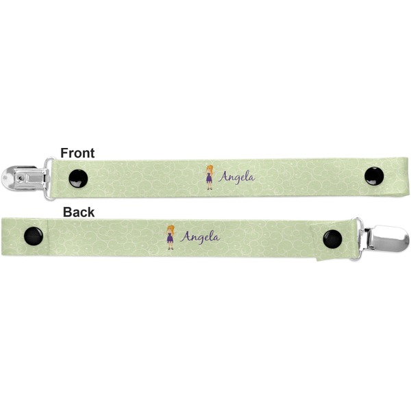Custom Character (Woman) Pacifier Clip - Front and Back