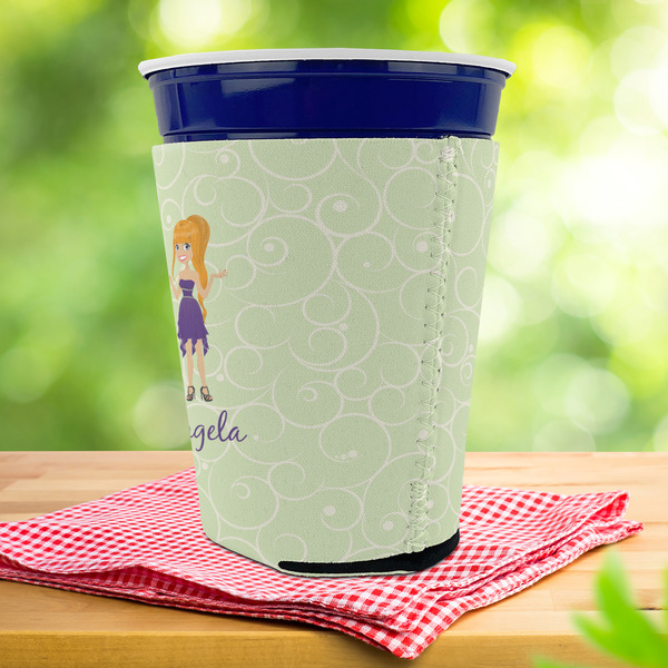 Custom Character (Woman) Party Cup Sleeves - with bottom - Lifestyle