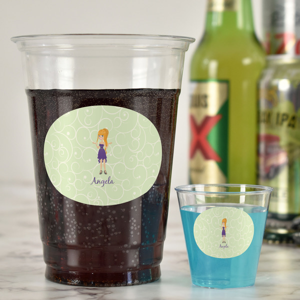 Custom Character (Woman) Party Cups - 16oz - In Context