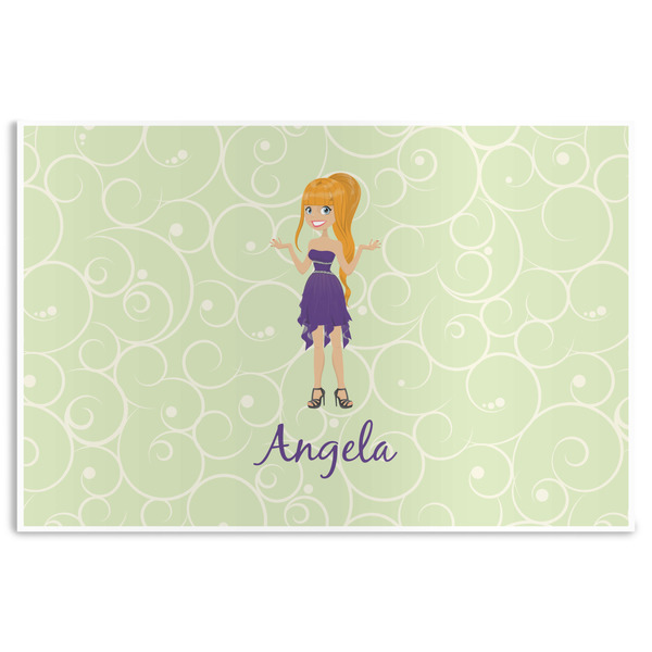Custom Custom Character (Woman) Disposable Paper Placemats (Personalized)