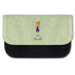 Custom Character (Woman) Canvas Pencil Case w/ Name or Text