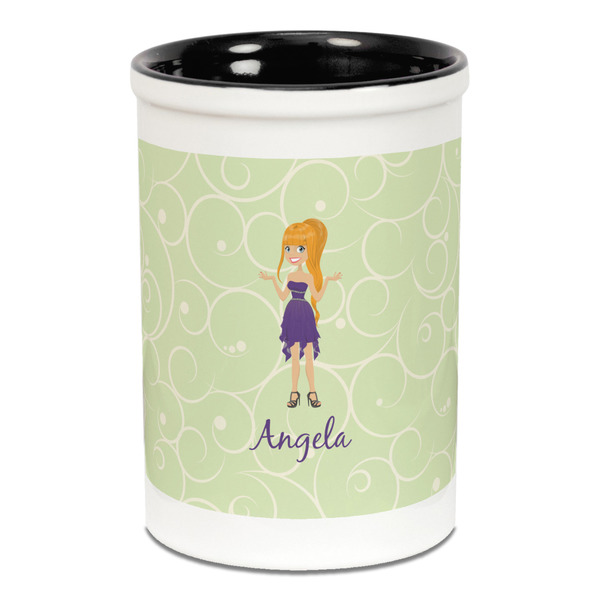 Custom Character (Woman) Pencil Holder - Black