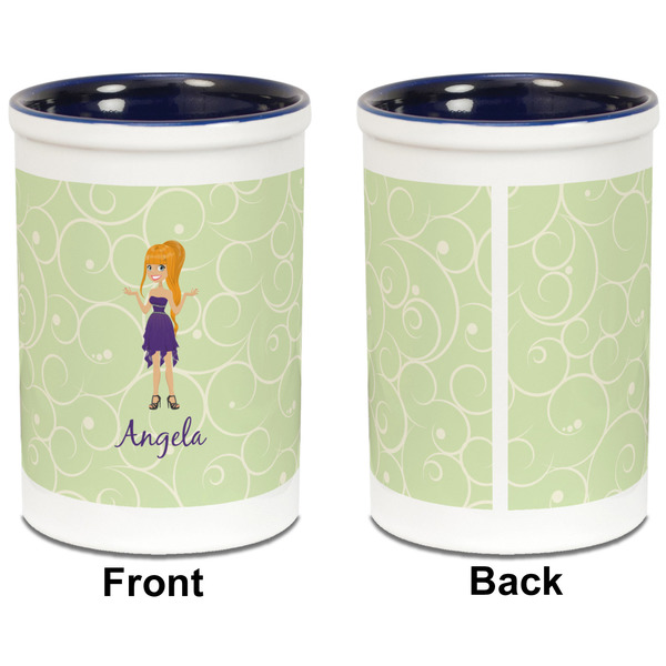 Custom Character (Woman) Pencil Holder - Blue - approval