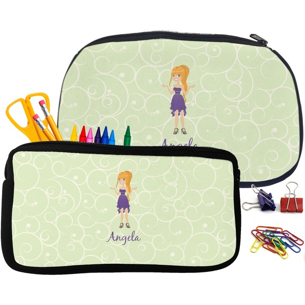 Custom Character (Woman) Pencil / School Supplies Bags Small and Medium