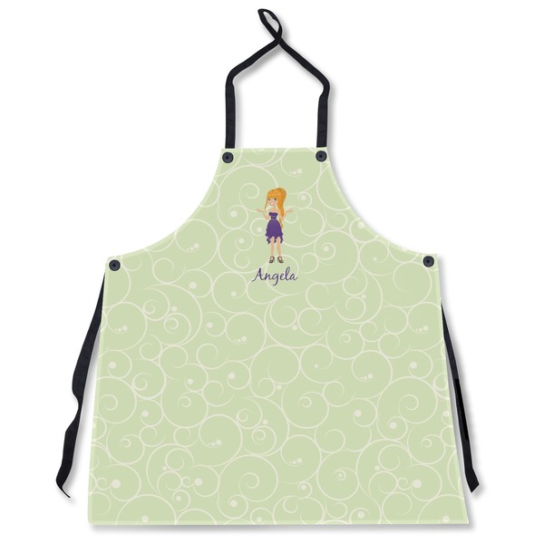 Custom Custom Character (Woman) Apron Without Pockets w/ Name or Text