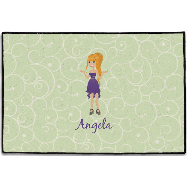 Custom Character (Woman) Personalized Door Mat - 36x24 (APPROVAL)