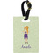 Custom Character (Woman) Plastic Luggage Tag - Rectangular w/ Name or Text