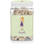 Custom Character (Woman) Dog Treat Jar (Personalized)