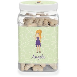 Custom Character (Woman) Dog Treat Jar (Personalized)