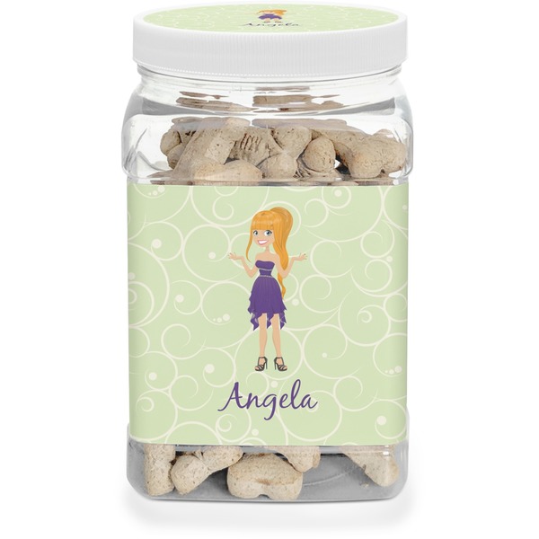 Custom Custom Character (Woman) Dog Treat Jar (Personalized)