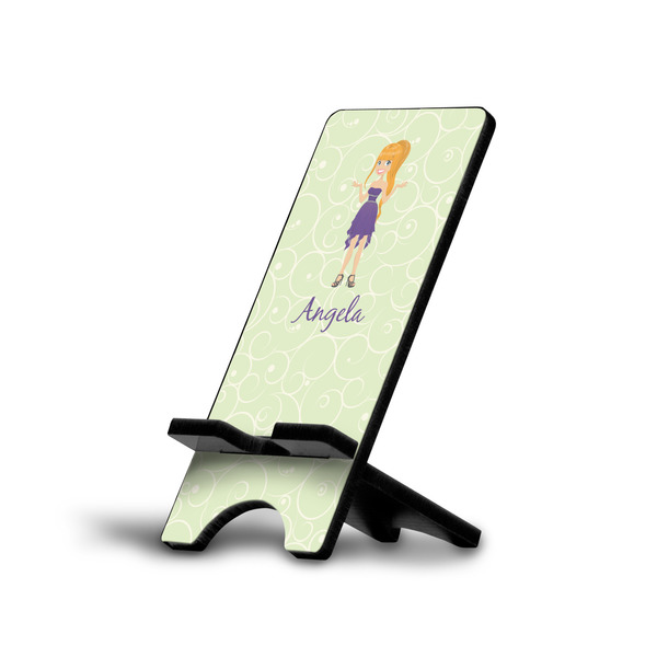 Custom Custom Character (Woman) Cell Phone Stand (Large) w/ Name or Text