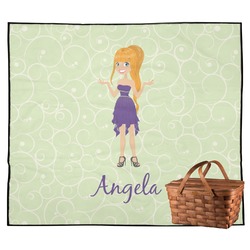 Custom Character (Woman) Outdoor Picnic Blanket (Personalized)