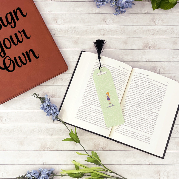 Custom Character (Woman) Plastic Bookmarks - In Context