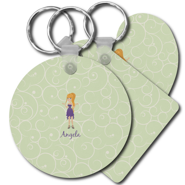 Custom Custom Character (Woman) Plastic Keychain (Personalized)