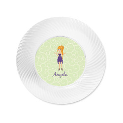 Custom Character (Woman) Plastic Party Appetizer & Dessert Plates - 6" (Personalized)
