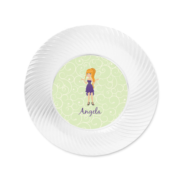 Custom Character (Woman) Plastic Party Appetizer & Dessert Plates - Approval