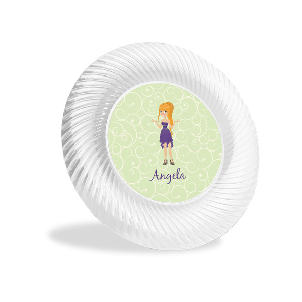 Custom Custom Character (Woman) Plastic Party Appetizer & Dessert Plates - 6" (Personalized)