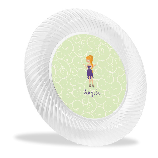 Custom Custom Character (Woman) Plastic Party Dinner Plates - 10" (Personalized)
