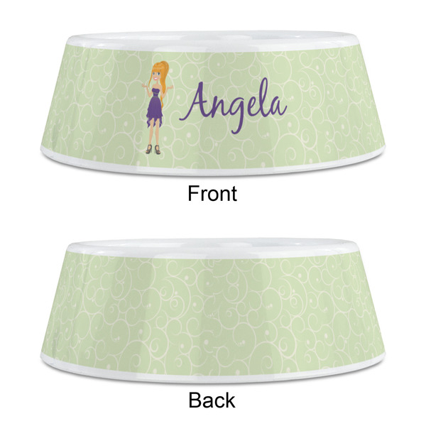 Custom Character (Woman) Plastic Pet Bowls - Medium - APPROVAL
