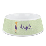 Custom Character (Woman) Plastic Dog Bowl - Medium (Personalized)