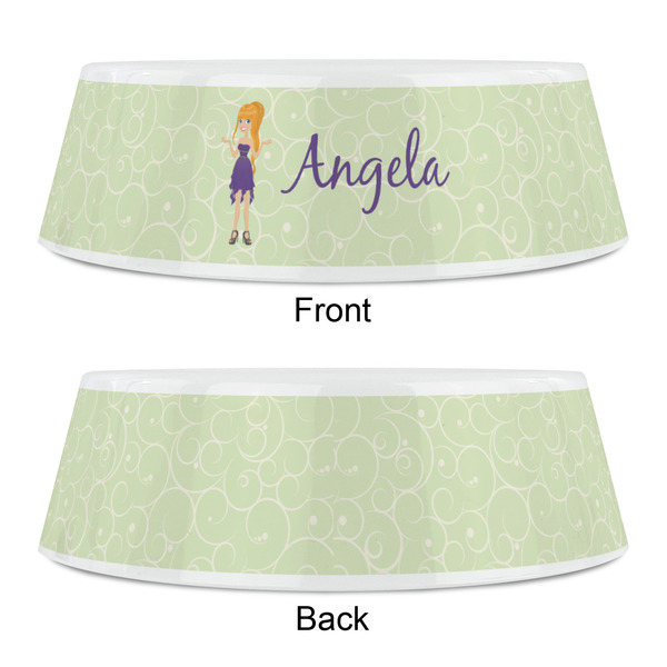 Custom Character (Woman) Plastic Pet Bowls - Small - APPROVAL
