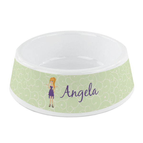 Custom Custom Character (Woman) Plastic Dog Bowl - Small (Personalized)