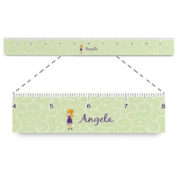 Custom Character (Woman) Plastic Ruler - 12" (Personalized)