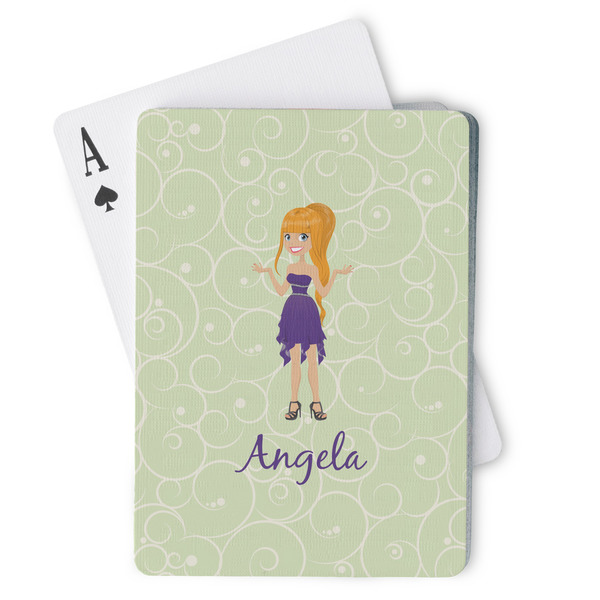 Custom Custom Character (Woman) Playing Cards (Personalized)