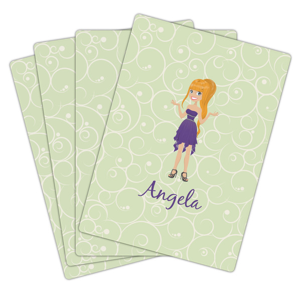 Custom Character (Woman) Playing Cards - Hand Back View