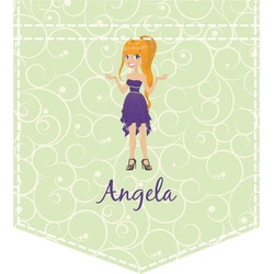 Custom Character (Woman) Iron On Faux Pocket (Personalized)