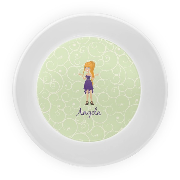 Custom Character (Woman) Melamine Bowl - Center