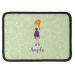 Custom Character (Woman) Iron On Rectangle Patch w/ Name or Text