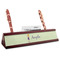 Custom Character (Woman) Red Mahogany Nameplates with Business Card Holder - Angle