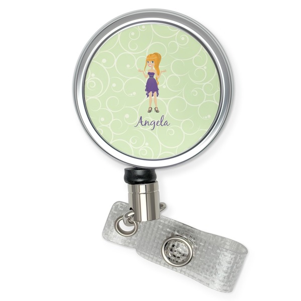 Custom Custom Character (Woman) Retractable Badge Reel (Personalized)